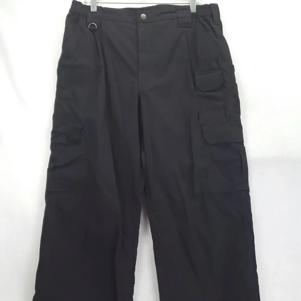 5.11 Tactical Pants Mens 36x34 Black Cargo Canvas Workwear Relaxed Fit